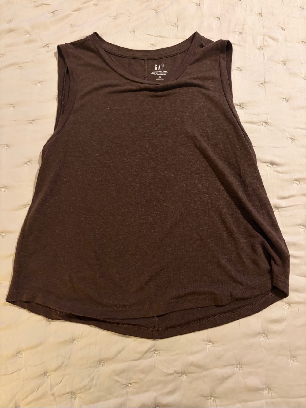 GAP Women's Linen Blend Tank Top in Brown